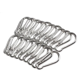 【happyeasybuy】การออกกำลังกาย❤️20Pcs Silver Aluminum Spring Carabiner Snap Hook