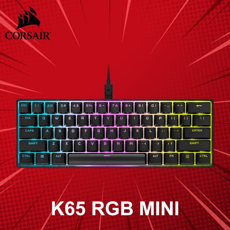 คีย์บอร์ด Corsair รุ่น K65 RGB MINI (ภาษาอังกฤษ) ประกันศูนย์ 2 ปี