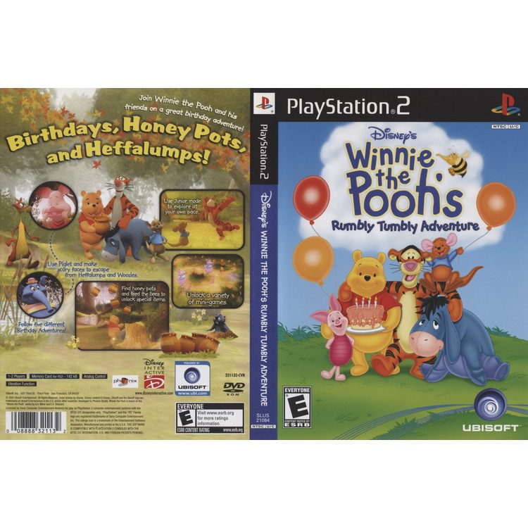 WINNIE THE POOH'S RUMBLY TUMBLY ADVENTURE [PS2 US : DVD5 1 Disc]