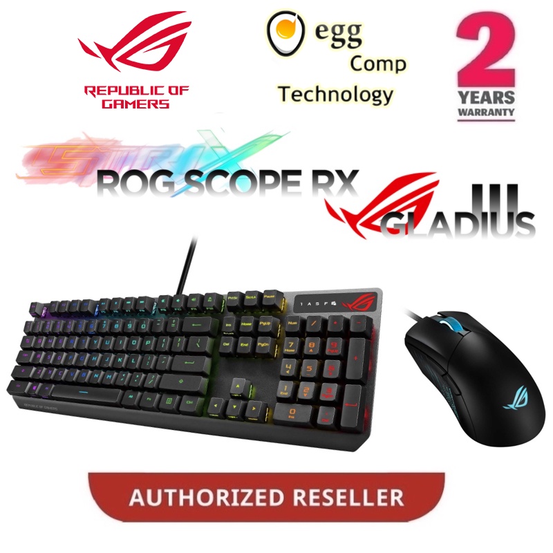 [Bundle Set] Asus XA05 ROG Strix Scope RX + Asus P514 ROG Gladius III Gaming Keyboard/ Mouse Bundle 
