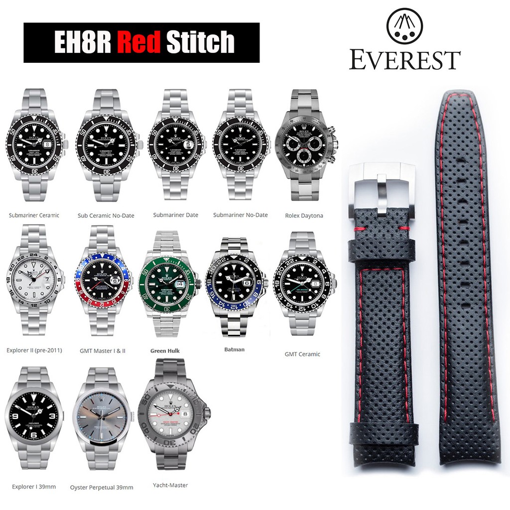 สายนาฬิกา สายยาง แบรนด์ EVEREST สำหรับ Rolex รุ่น EH8R