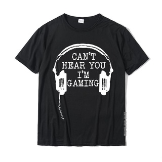 เสื้อยืดแขนยาว ผ้าฝ้าย พิมพ์ลาย Cant Hear You Im Gaming สําหรับผู้ชาย