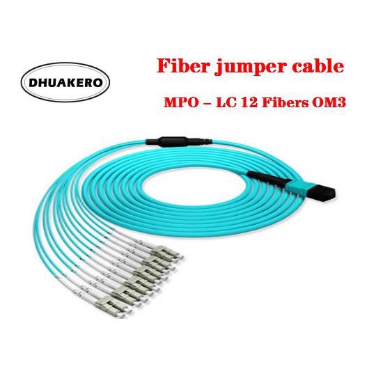 free shipping AB437 1 PCS/Lot MPO-LC 12 fibers OM4 40G Fiber Optic Jumper Cable Extension Patch Cord