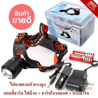 ไฟฉายคาดหัว ไฟฉายคาดหัวแรงสูง ไฟฉายคาดศรีษะ แรงสูง รุ่น Dual Light Source  ซูมได้ มีไฟ 2 สีในตัว XQ-33