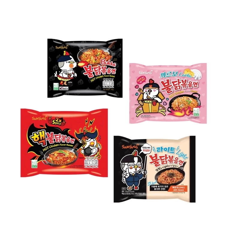 มาม่าไก่พ่นไฟ มาม่าเกาหลี ซัมยัง Samyang 140g เผ็ด เผ็ดมาก เผ็ดน้อย คาโบนาร่า มาม่า เส้นเหนียวนุ่ม