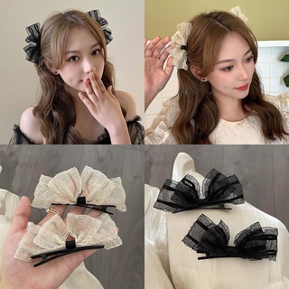 Korean Lace Bow Hairpins Duckbill Clip Bangs Clips Hair Accessories