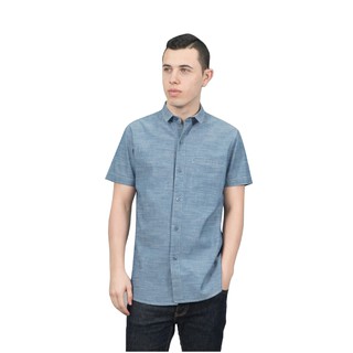 Han&amp;Co.FT.Work Shirt Short Sleeve-Indigo Blue เสื้อเชิ้ตแขนสั้นสีIndigo Blue(สีน้ำเงินเข้ม)