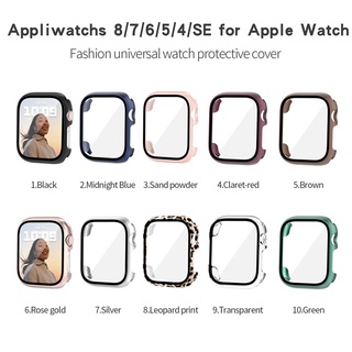 กระจกนิรภัย และเคสป้องกันหน้าจอ สําหรับ Apple Watch Case 45 มม. 41 มม. 44 มม. 40 มม. Iwatch Serie 8 7 6 SE 5 4