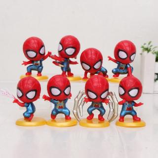 3-4cm Marvel Avengers Spiderman Iron Spider man Q Super Hero Action Figure Collection Model Toy