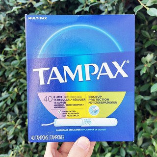 ผ้าอนามัยแบบสอด เหมาะกับวันมาน้อย-มามาก Cardboard Multipax 40 Tampons (Tampax®)