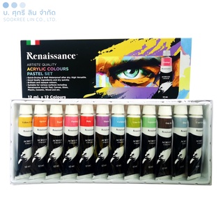 Renaissance สีอะครีลิคเรนาซองซ์ 12 สี พาสเทล วาดรูปศิลปะ