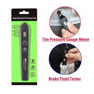 ปากวัดคุณภาพน้ำมันเบรค + ที่วัดลมยาง 2in1 Brake Fluid Tester Tire Pressure Guage Meter