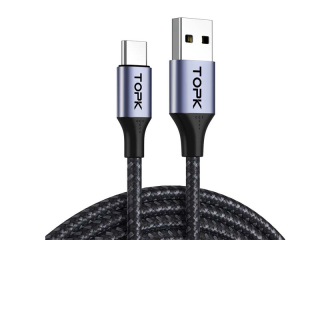 TOPK AN10 สายชาร์จ Micro USB Type C แบบไนลอนถัก คุณภาพสูง สำหรับ iPhone Samsung Huawei Xiaomi