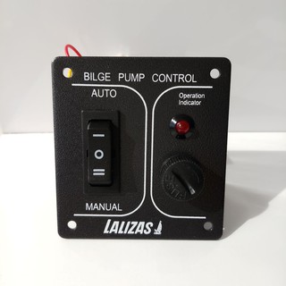 สวิตช์ปั๊มใต้ท้องเรือ Bilge Pump switch ON-OFF-MON, with light, Inox 316, charcoal, 12/24V [Lalizas 31301]