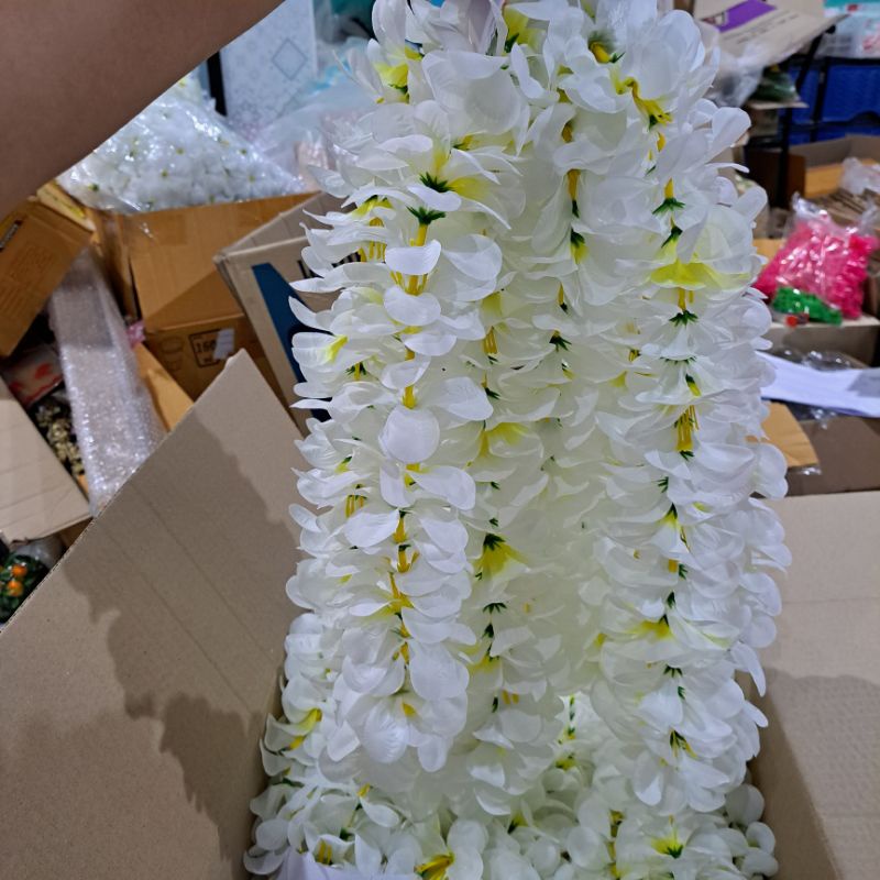 พวงมาลัยฮาวาย( มาลัยฮาวายดอกล้วน) มาลัยลีลาวดีผ้า พวงมาลัยดอกไม้ผ้า ราคา ถูกที่สุด ดีลบีเคเค แกลเลอรีภาพที่ 3