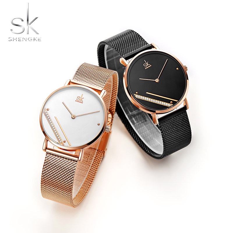 SK Fashion Ultra Thin Women Quartz Watch Ladies Wrist Watch SHENGKE ...