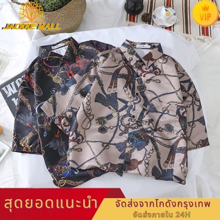 JACKKE MALL  เสื้อฮาวาย เสื้อเชิ้ตแขนสั้นสไตล์เกาหลี เสื้อผู้ชาย เสื้อเชิ้ตผู้ชายลายดอก เสื้อคู่รัก ใหม่ในฤดูร้อนปี 2022