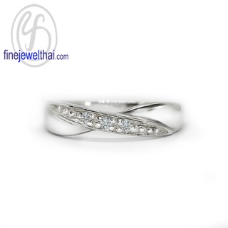 Finejewelthai แหวนอินฟินิตี้-แหวนเพชร-เพชรสังเคราะห์-แหวนเงินแท้-Infinity-Diamond-CZ-Silver-Ring-R1429cz