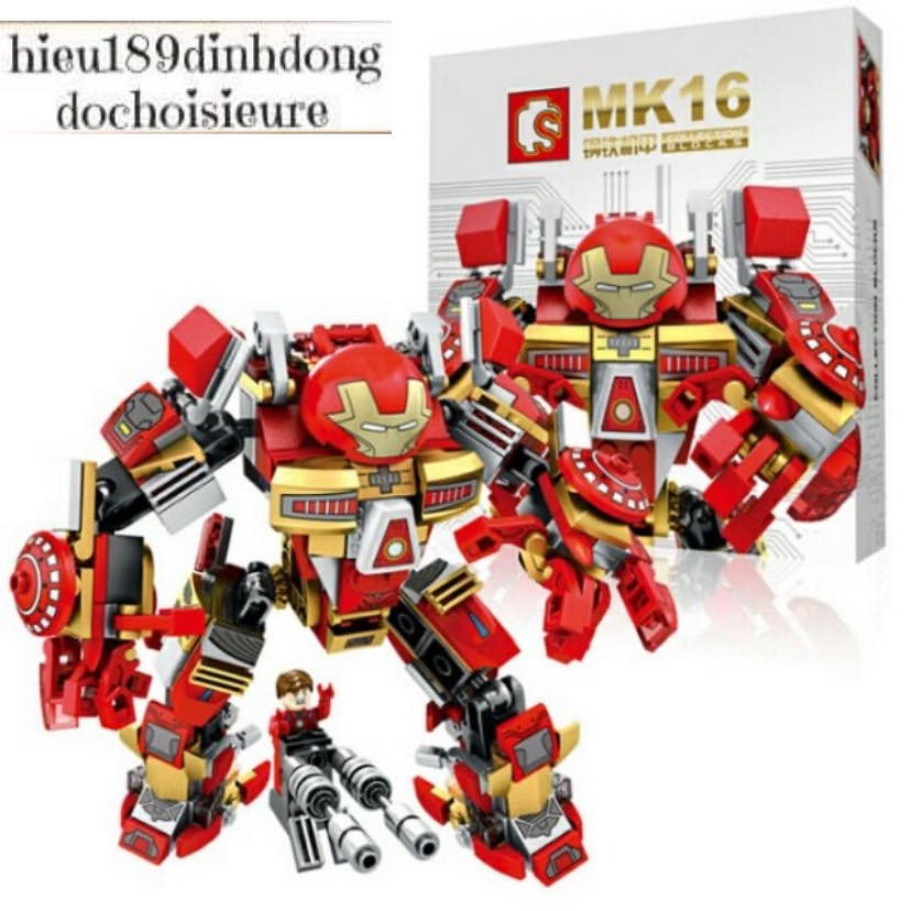 ประกอบปริศนา Lego Sembo Block iron man MK16 NO.60001 iron man 'S MK16 Armor