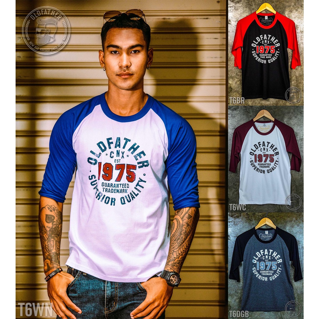 T-Shirts 169 บาท เสื้อแขนสามส่วนวินเทจ CNX 1975 Vintage ( รหัสสินค้า T 6 ) Men Clothes