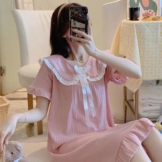 ญี่ปุ่น nightdress หญิงหลวมขนาดใหญ่หวานตุ๊กตาเจ้าหญิงสไตล์แขนสั้นนักเรียน home service ด้านนอกสวมใส่ nightdress