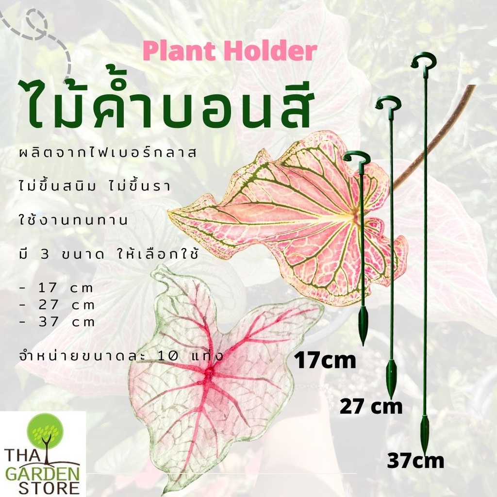 ไม้ค้ำบอนสี ผลิตจากไฟเบอร์กลาส ไม่ขึ้นรา ทนทาน ไม่เป็นสนิม มี 3 ขนาด