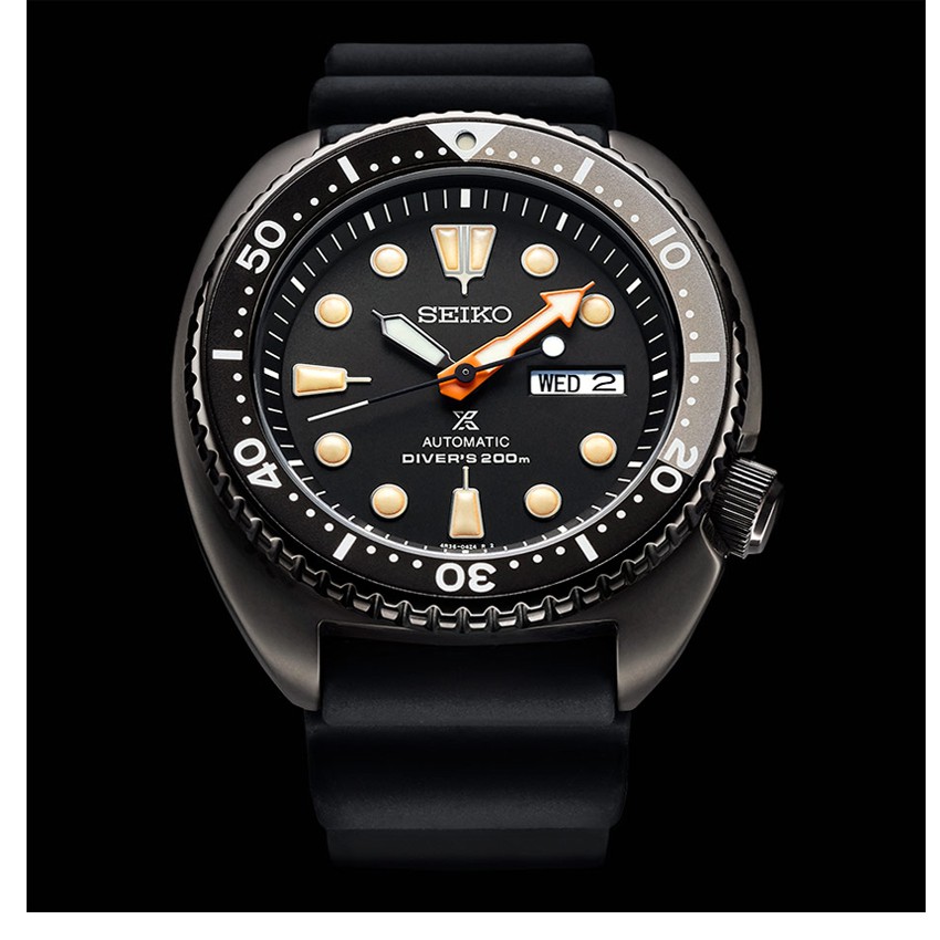 SEIKO PROSPEX TURTLES Black Series นาฬิกาข้อมือผู้ชาย สายยางเรสิ้น รุ่น SRPC49K1