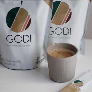 GODI กาแฟ | กาแฟ Godi Flatwhite หอม นุ่ม กลมกล่อมลงตัว เพียง 90 แคล/ซองเท่านั้น (1 ถุง มี 15 ซอง) | คลีน Healthy