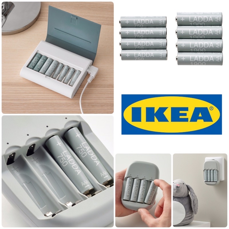 IKEA แบตเตอรี่ชาร์จไฟได้ ขนาด AA, AAA สามารถชาร์จไฟได้สูงสุดถึง 1,000 ครั้ง ลดขยะ ลดโลกร้อน ถ่าน ถ่านไฟฉาย