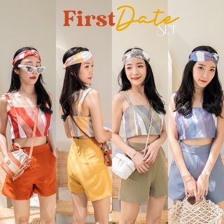 รุ่นนี้ขายดี ROCKCANDY : First date set Top + Pants ได้3 ชิ้นแถมผ้าโพกหัว  🌷🌈