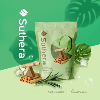 ทองม้วนสุธีรา รสใบเตย ทองม้วนกรอบจากน้ำกะทิสดสูตรโบราณต้นตำรับจากศรีฟ้าเบเกอรี่กาญจนบุรี (แบบถุง) 70 กรัม