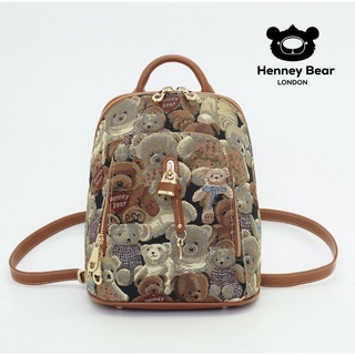Henneybear - H118 ลายเทดี้แบร์ - กระเป๋าเป้ทูเวย์ รุ่น 2 ซิป ขนาดทรงสวยเก๋ มาใหม่