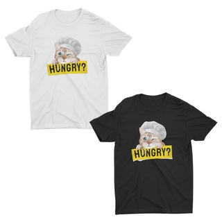 AIDEER Cat Collection เสื้อสกรีนลายแมว มีทั้งสีขาวและสีดำ HUNGRY?Size S-5XL