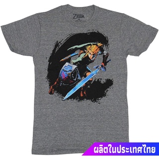 ผ้าฝ้ายแท้ตำนานแห่งเซ้าเสื้อยืดถักฤดูร้อน Legend Of Zelda Mens T-Shirt - Swooped Stlized Attacking Link Image (X-Small,