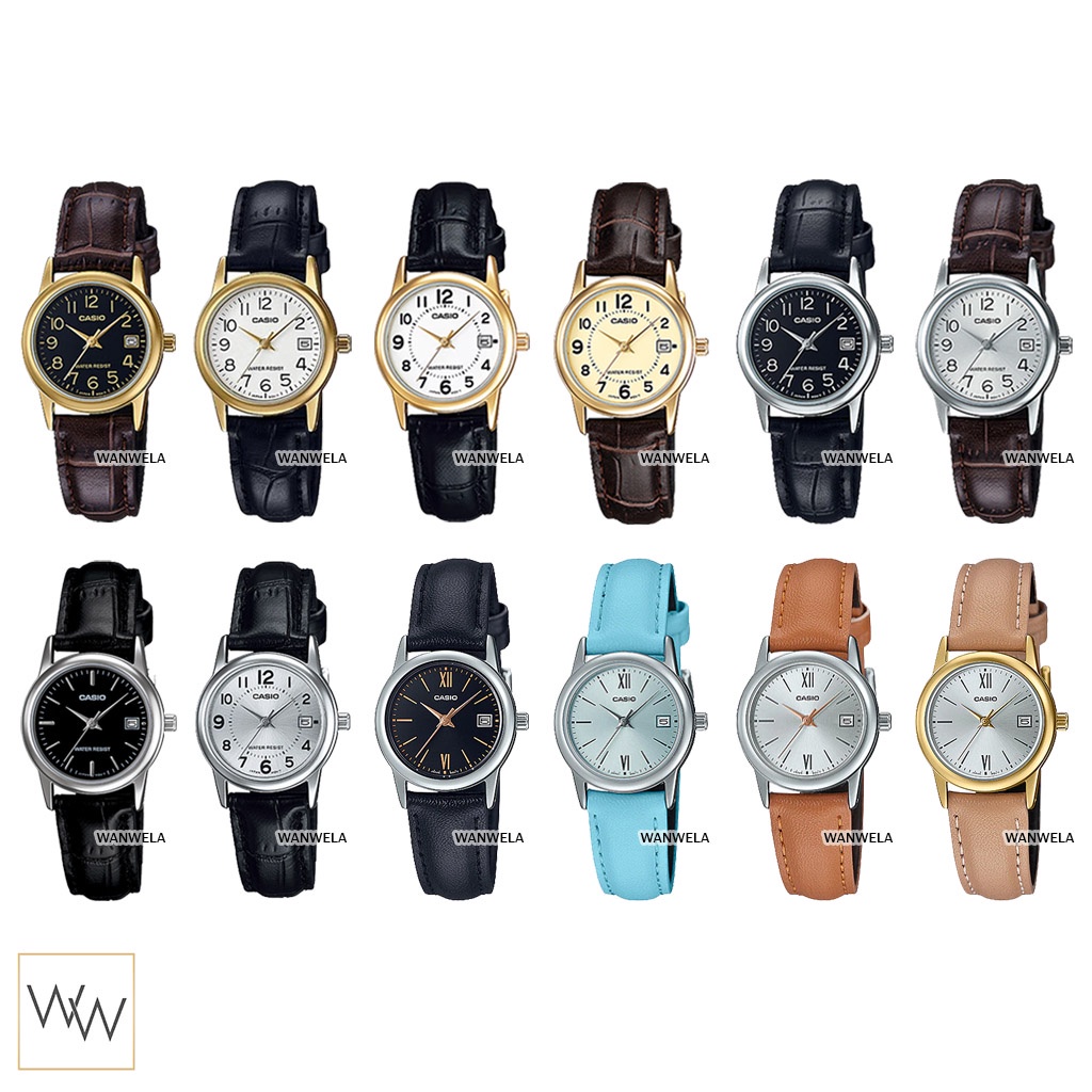 นาฬิกาสมาร์ทสำหรับสุภาพสตรี นาฬิกาสมาร์ท [ใส่โค้ดลดเพิ่ม] ของแท้ นาฬิกาข้อมือ Casio ผู้หญิง รุ่น LTP-V002 (สายหนัง)