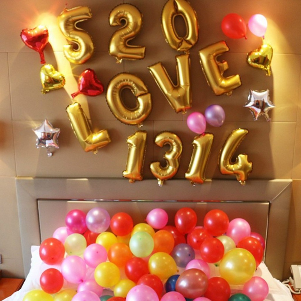 ลูกโป่งลายตัวอักษรสีทอง 16 นิ้วสําหรับตกแต่งงานปาร์ตี้