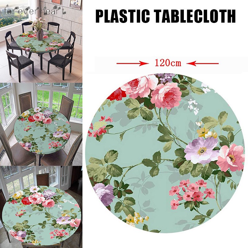 Waterproof Round Table Cloth Plastic Table Covers Protector Round Easter Table Cloths Outdoor