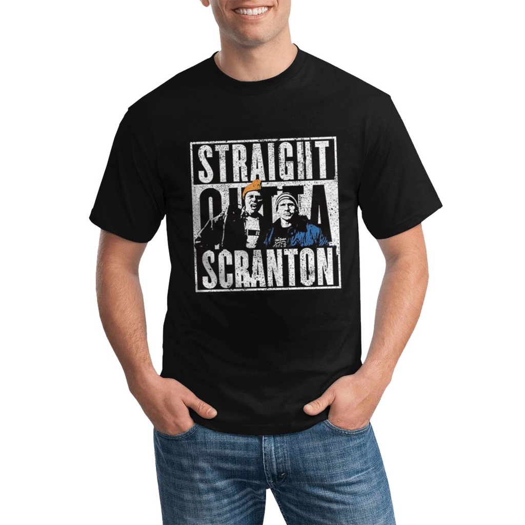 Scraanton Dunder Mifflin Dwight พิมพ์สวมเสื้อยืดแฟชั่นวันพ่อ