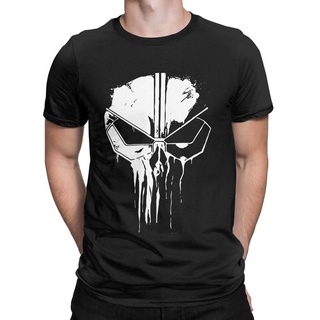 [S-5XL]เสื้อยืดคอกลม ผ้าฝ้าย 100% พิมพ์ลาย Disney Marvel Punisher สําหรับผู้ชาย