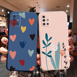 เคสโทรศัพท์มือถือ ขอบสี่เหลี่ยม ลายหัวใจ ดาวเคราะห์ สําหรับ Samsung Galaxy A31 A32 4G A52 A72 5G A11 A51 A71 A10S A50 A30S A20S M42