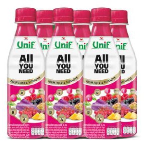 ส่งฟรี  ยูนิฟ น้ำผลไม้รวมผสมเบอร์รี่95.9% ขนาด 300ml ยกแพ็ค 6กล่อง UNIF ALL YOU NEED     ฟรีปลายทาง