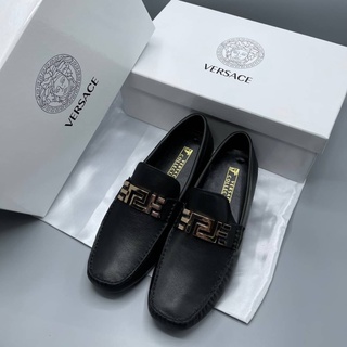 NEW VERSACE GRECA EMBROIDERED CHAIN LOAFER