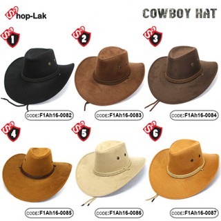 หมวกทรง COWBOY ผ้าชามัวร์คาดเชือก สินค้ามีทั้งหมด 6 สี No.F5Ah16-0087 แบรนด์ iDenGo