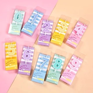 เทียนวันเกิด เทียนตัวเลข เทียนพาสเทล เทียวตัวเลขสีพาสเทล เทียน