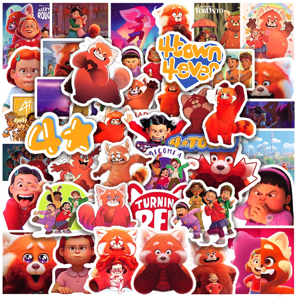 ❉ Turning Red Series 02 Stickers ❉ 50Pcs/Set DIY Fashion Luggage Laptop Skateboard Doodle Stickers