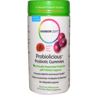 Rainbow Light, Probiolicious Probiotic Gummies, Delicious Berry Flavor