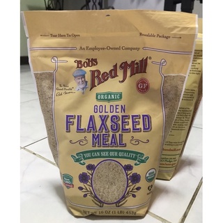 Golden Flaxseed meal แฟล็กซีสสีทองบด ออแกนิค USA  bobs red mill 453g. พร้อมส่ง