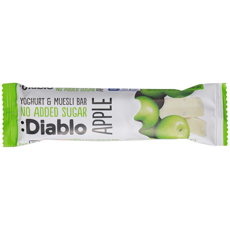 เดียโบลโยเกิร์ตมูสลี่บาร์แอปเปิ้ล 30กรัม Diablo Yoghurt Muesli Apple Bar 30 gm.