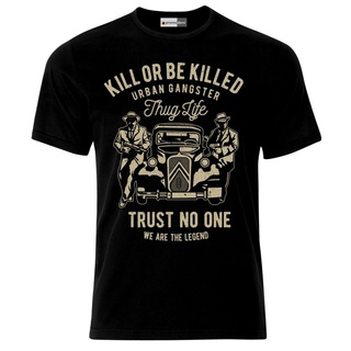 คอตต้อนคอกลมขายดี เสื้อยืดลําลอง แขนสั้น พิมพ์ลาย Kill Or Be Kil Mafia Gangster Al Capone Machine Gun DCigml93DHileo07S-