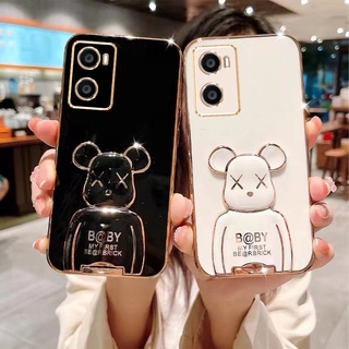 เคสโทรศัพท์ สําหรับ OPPO A77S A57 2022 A77 A95 A74 4G 5G A94 A93 Reno 5F 4F มือถือแบบนิ่ม กันกระแทก ลายหมีโหด พร้อมที่ตั้งวาง